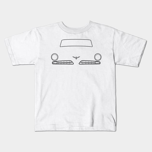 Studebaker Champion 1954 classic car black outline graphic Kids T-Shirt by soitwouldseem